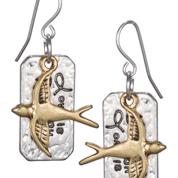 JEWELRY NEXUS LOVE Is My Religion Boho Hammered Finish Earrings - Picture 2 of 3